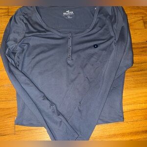 Hollister must have collection: blue cropped shirt